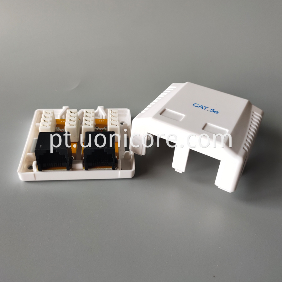 2 ports UTP CAT5E surface mount box